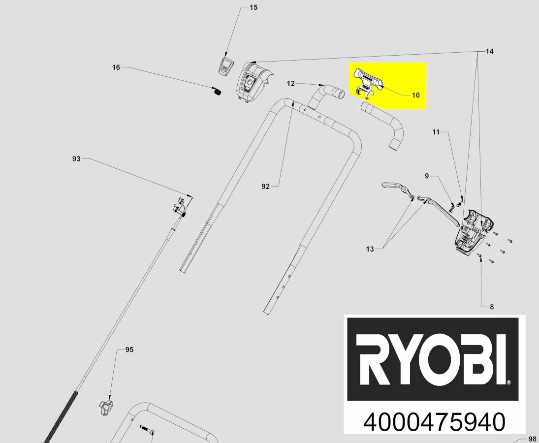 Levier assistance électrique réf. 5131045770 Ryobi